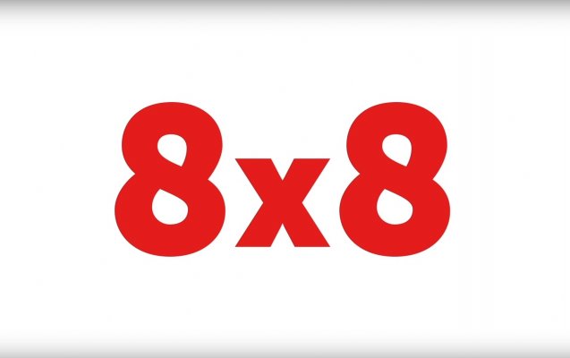 8X8 logo red voip