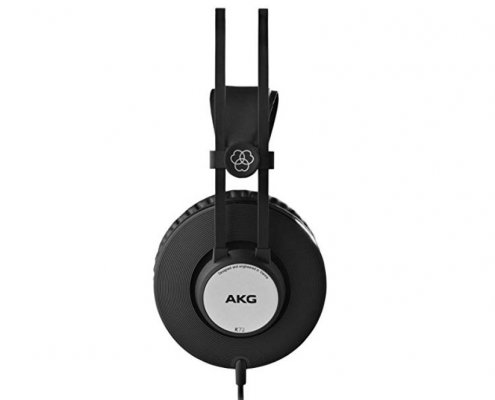 headphones akg k72 side black silver akg logo