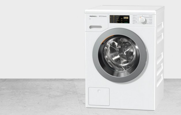 Miele WDB020 washing machine features white front-load washing machine