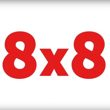 8X8 logo red voip