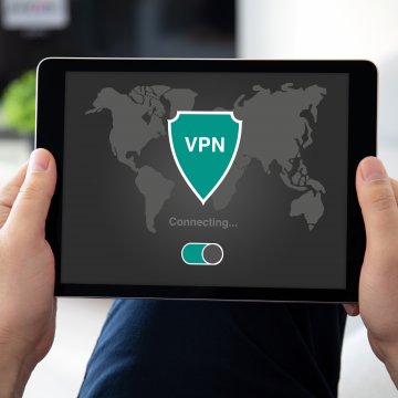 VPN shield on tablet