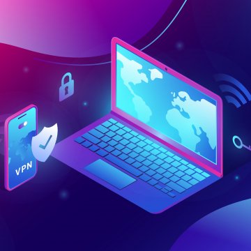 vpn image in front of computer screen