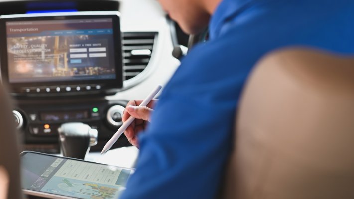 Image of person working on tablet with vpn