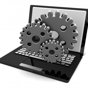 Computer with gears on it