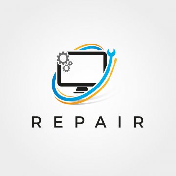 Computer icon with tools to fix issues.
