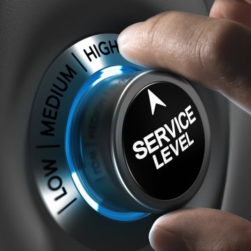 Dial with service level in text