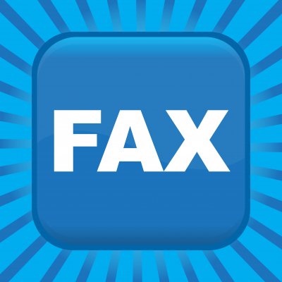 Image of online fax on blue background