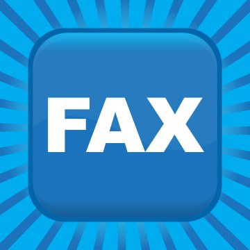 Image of online fax on blue background