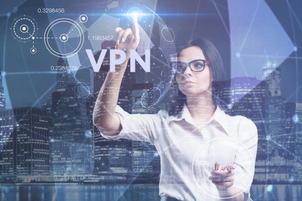 vpn services nordvpn purevpn comparison woman with glasses touching display 
