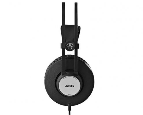 headphones akg k72 side black silver akg logo