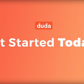 duda website builder orange background get started today