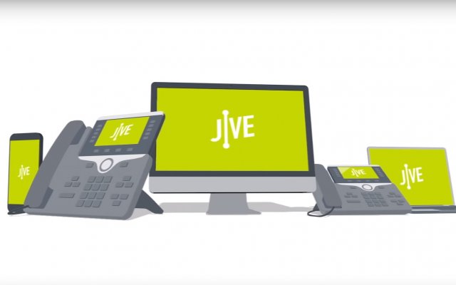jive green background logo phones monitor computer voip