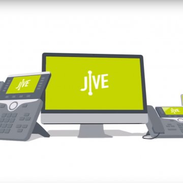 jive green background logo phones monitor computer voip