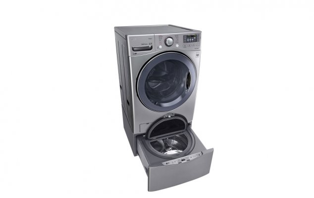 lg turbo wash front-load washer washing machine graphite steel gray color sidekick 
