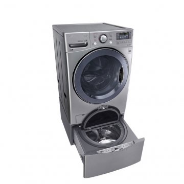 lg turbo wash front-load washer washing machine graphite steel gray color sidekick 