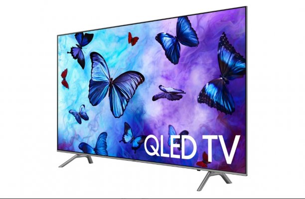 samsung q6f 4k tv butterflies image on screen qled tv