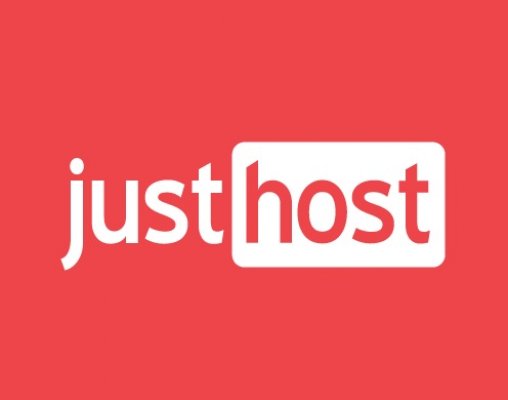 web hosting justhost logo red background