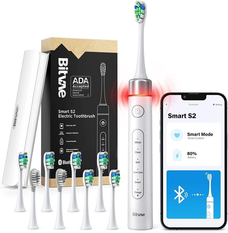 Bitvae White S2 Smart Electric toothbrush bundle