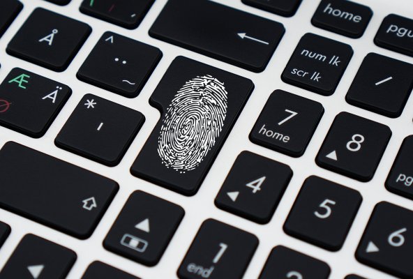 fingerprint on keyboard, laptop, identity theft, id watchdog