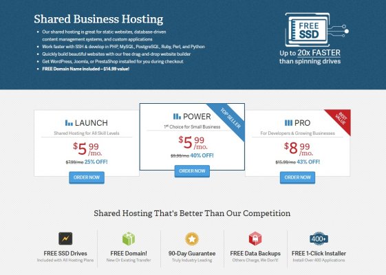 shared business hosting plans, pricing, inmotion, web hosting