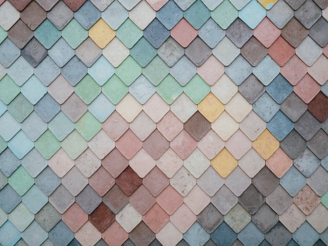 different colors and shades of tiles