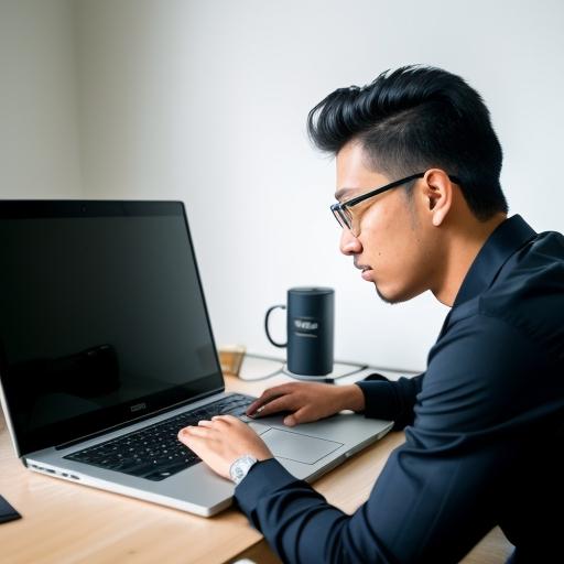 person fixing a laptop