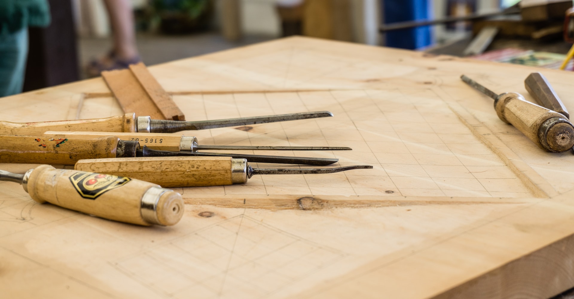 tools laid out on a piece of wood