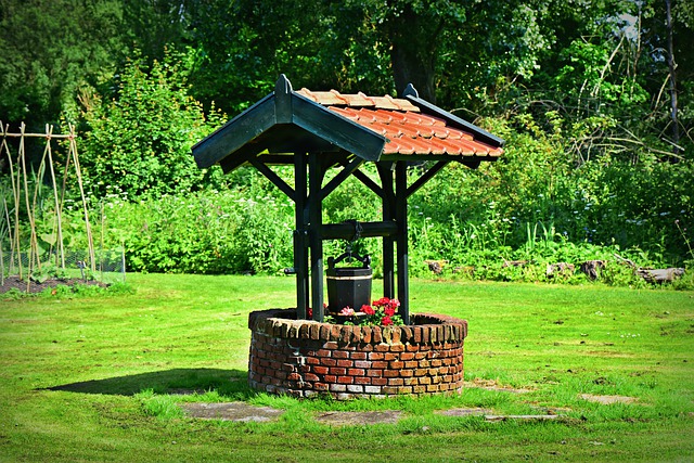 a well with a bucket 