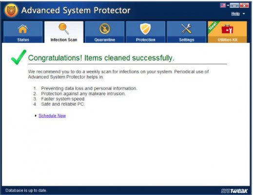 advanced system protect software screenshot