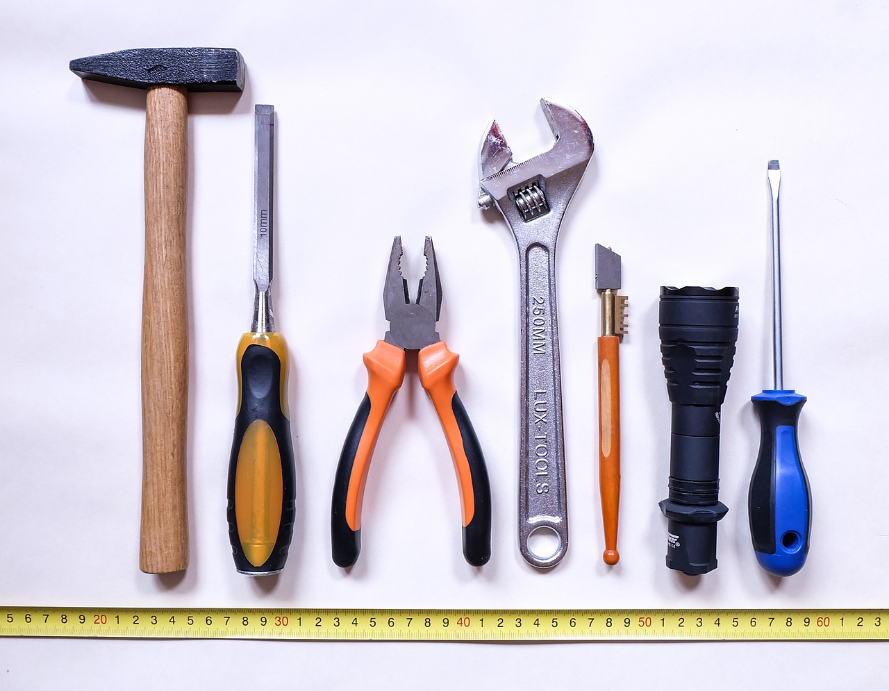 basic necessities for tools around the house against a white background