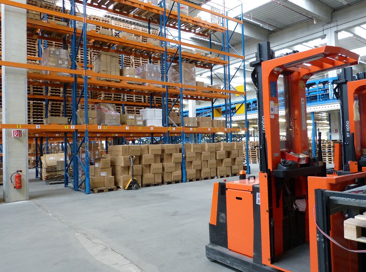 shelving in a warehouse