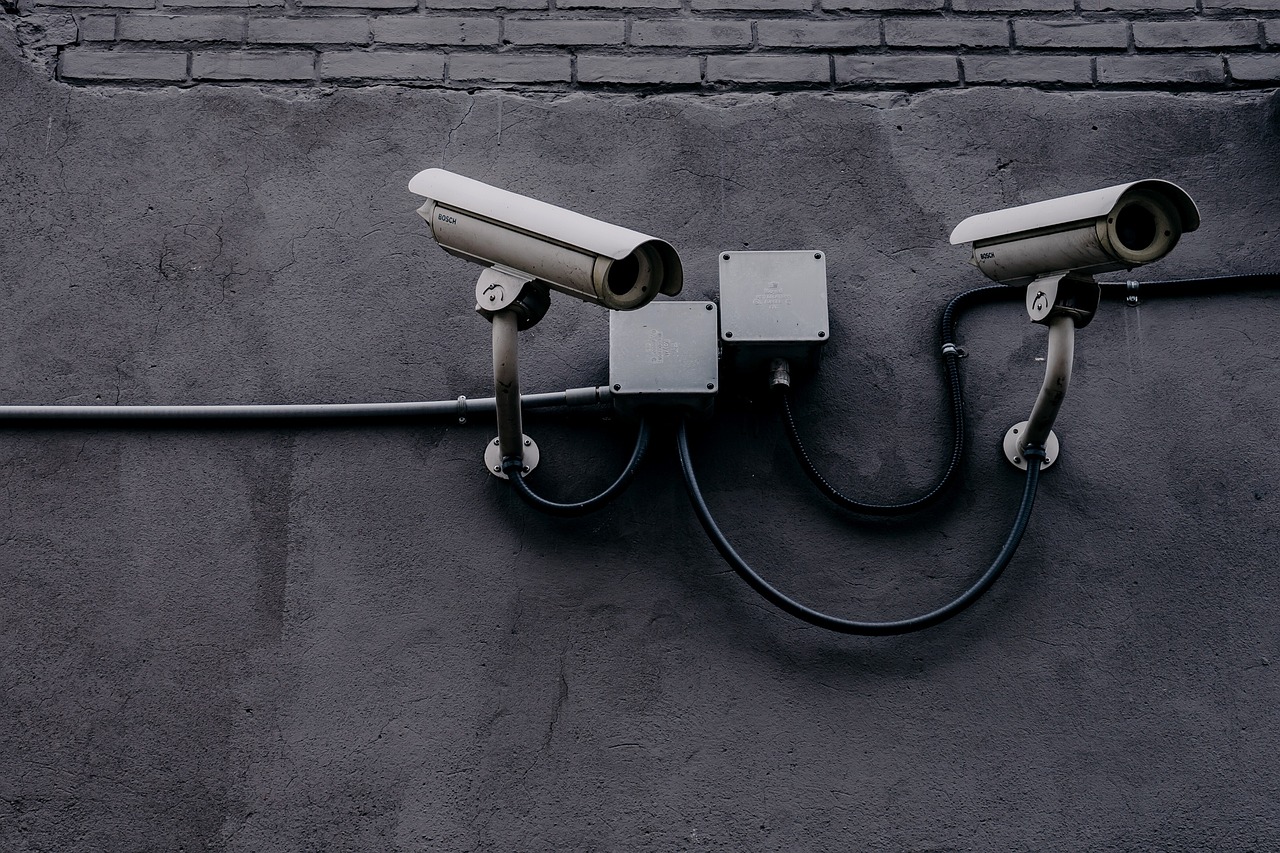 cctv cameras outside on a wall