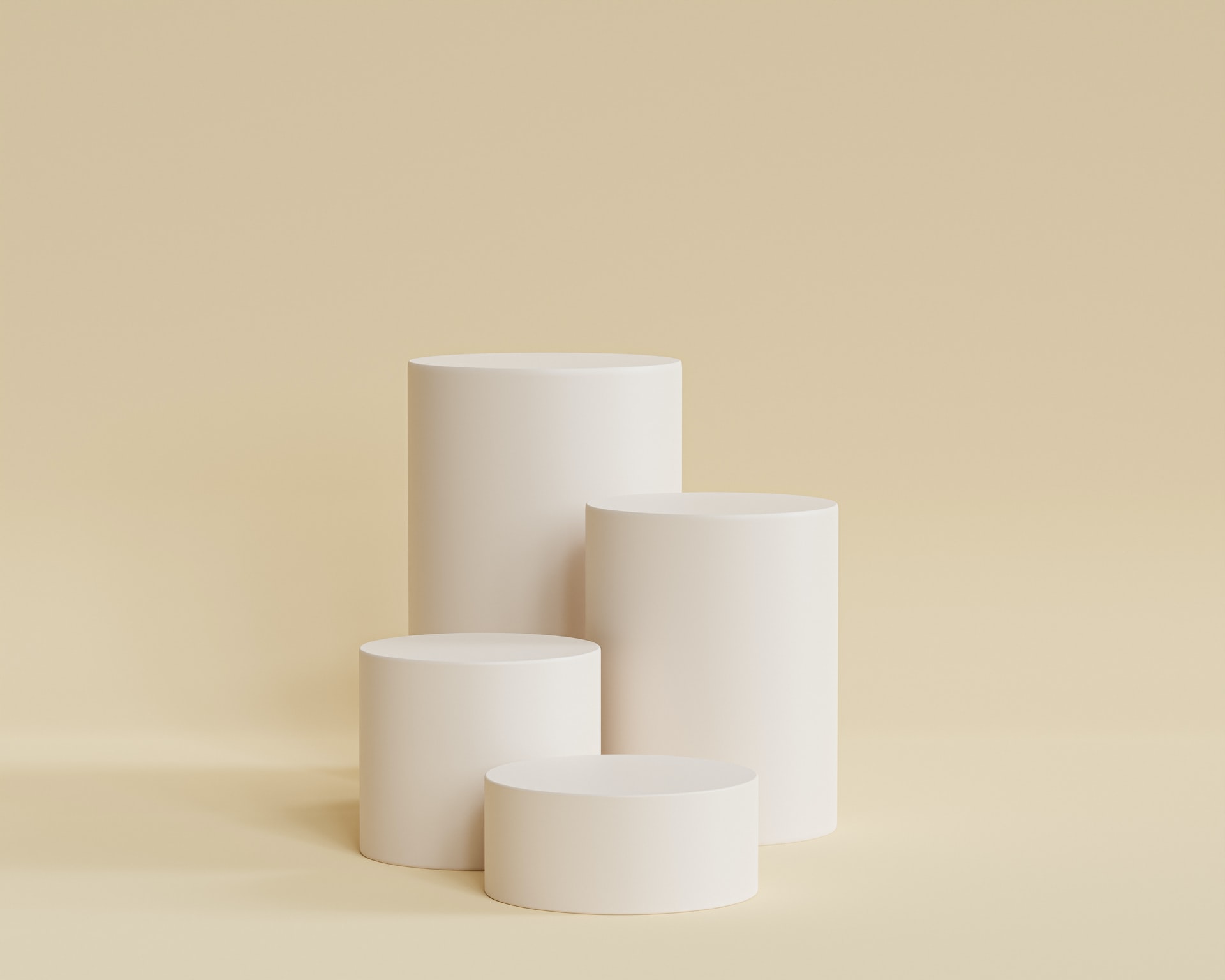 white 3d rendered cylinders