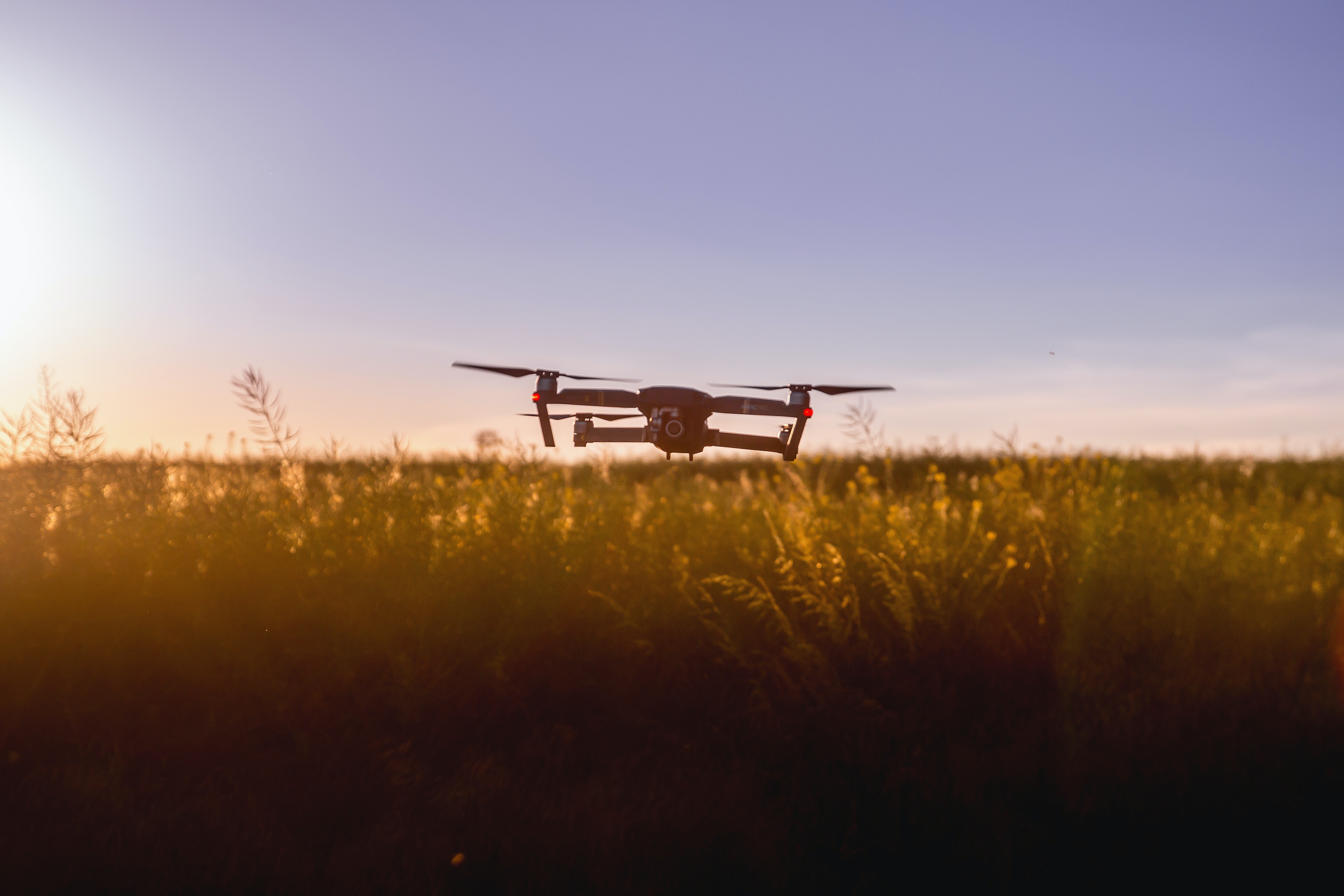 a drone surveying a crop