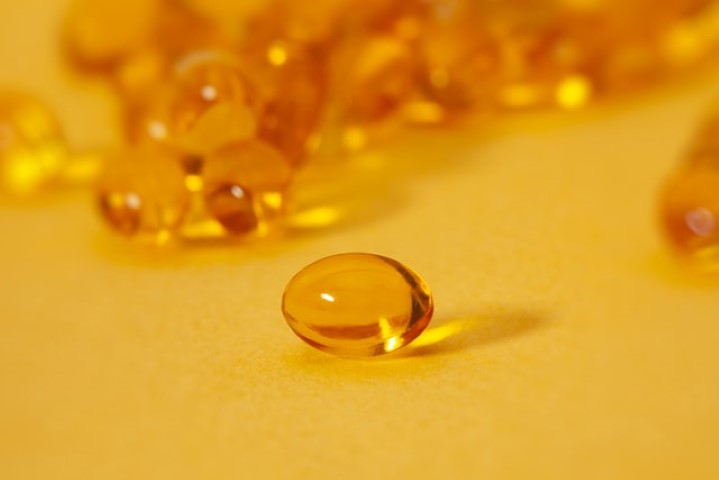 close up picture of omega rich oil capsules