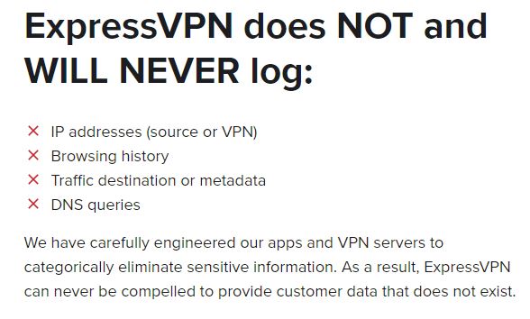 Express VPN no logging policy