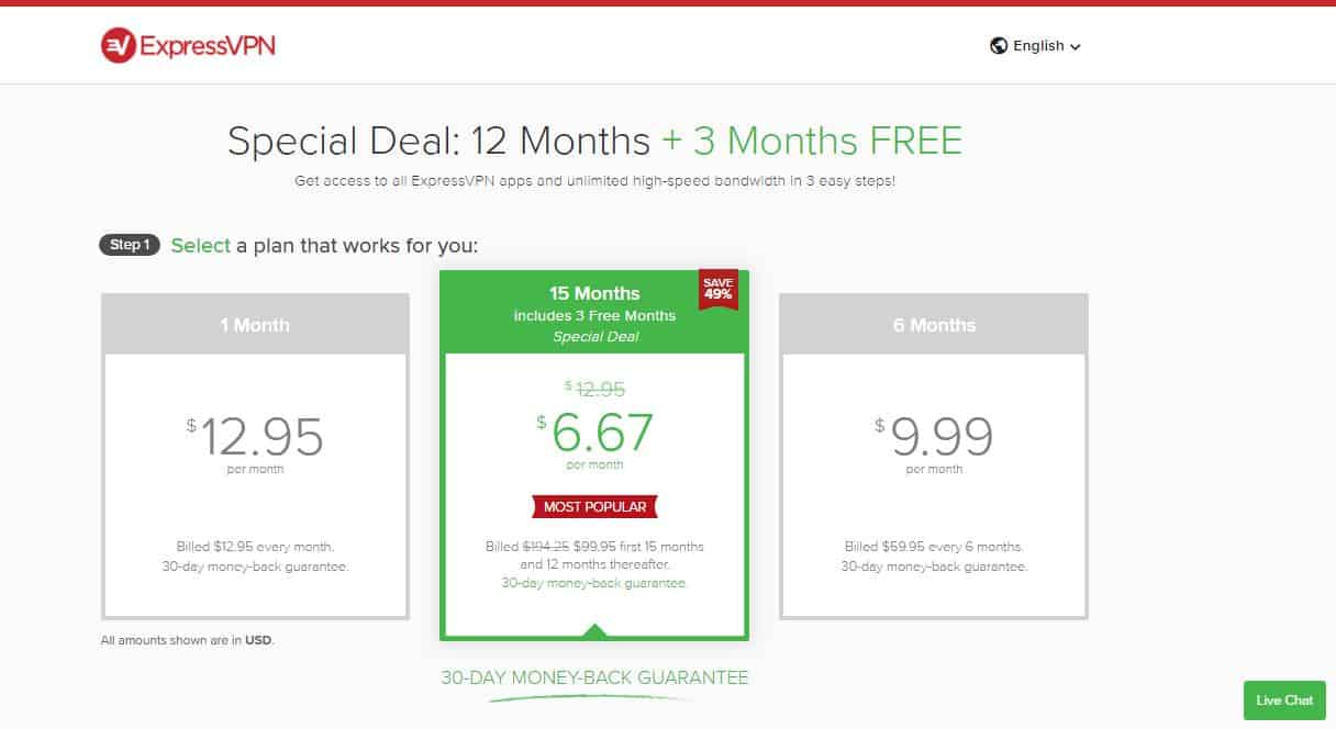 expressvpn pricing plan