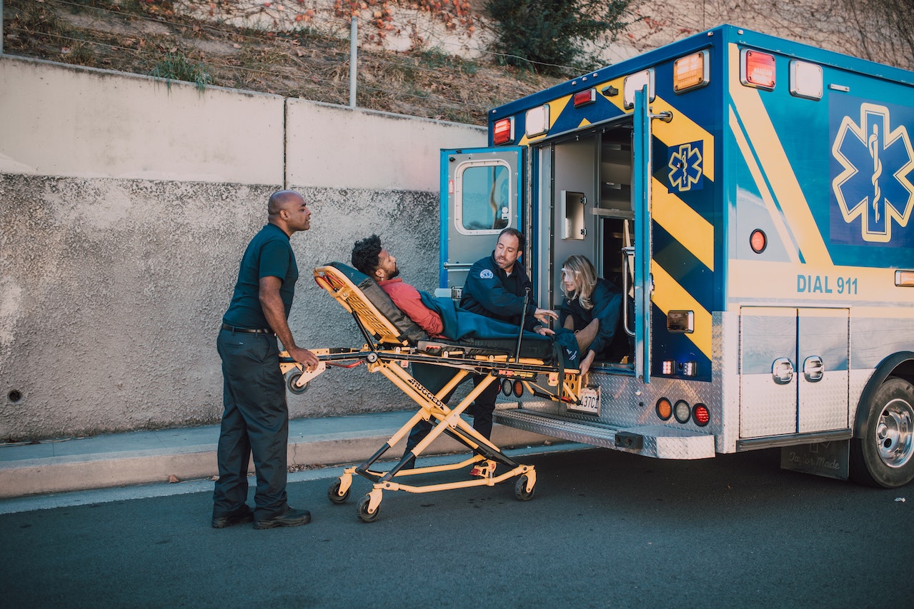 getting treatment in ambulance