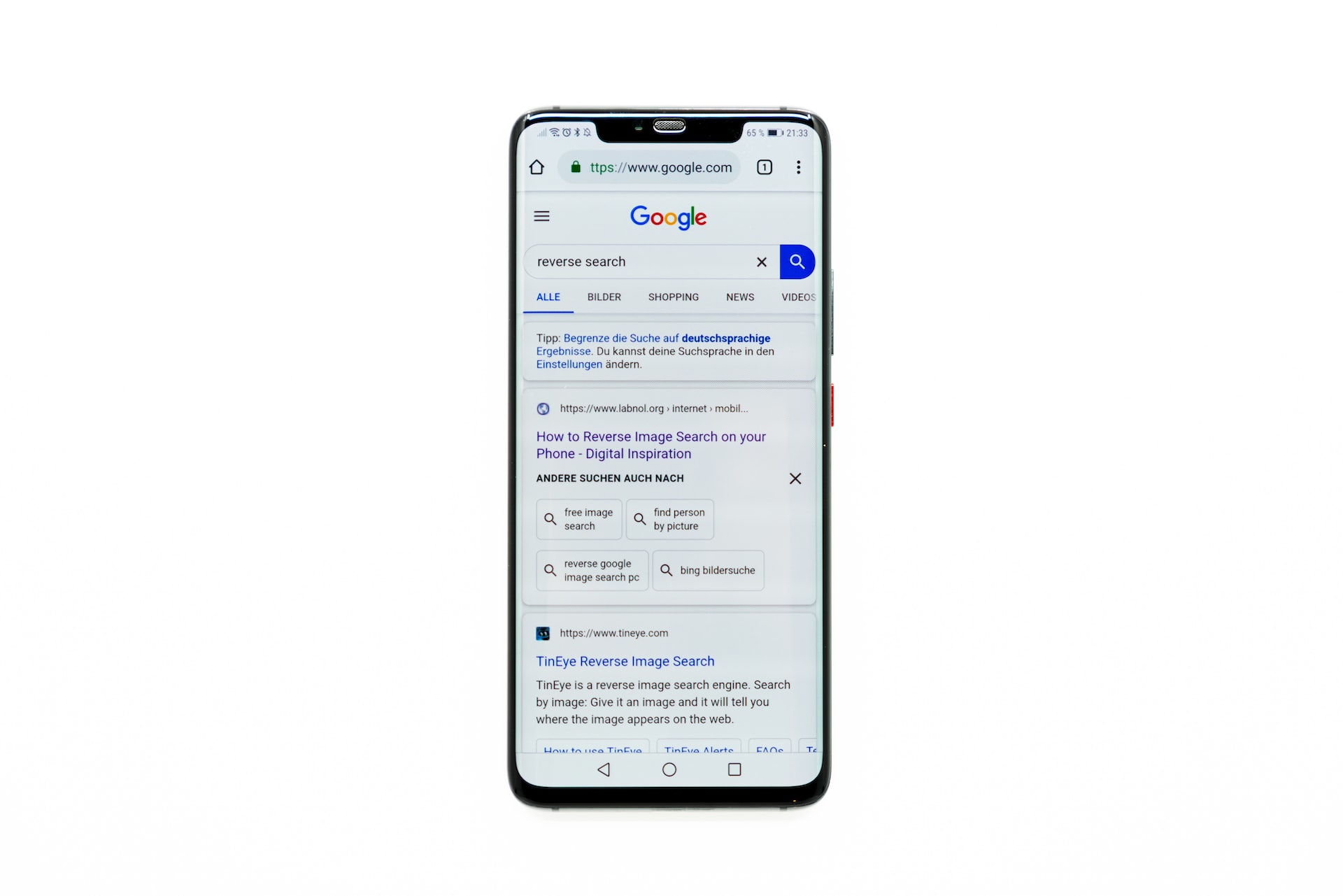 mobile google search engine results page