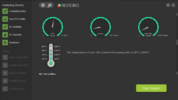 restoro screenshot hardware issues