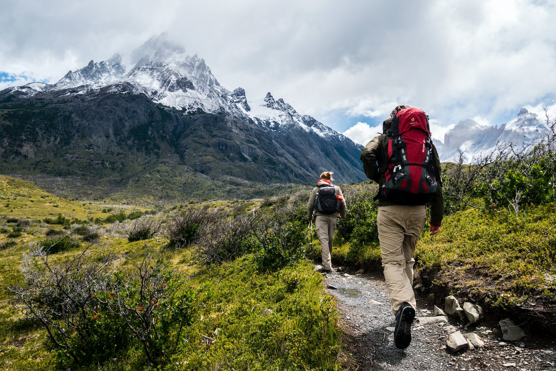 people hiking outside