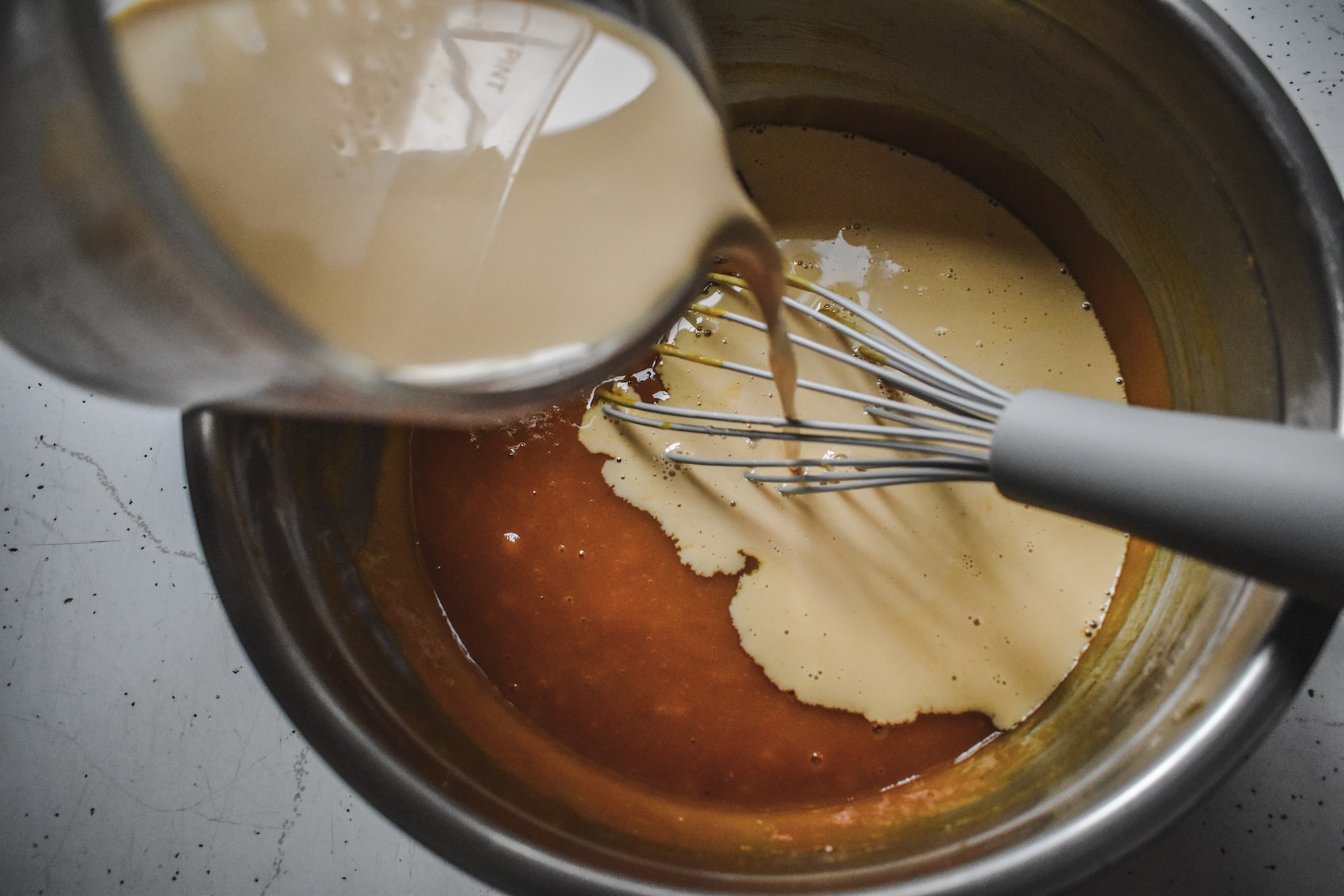 mixing with a whisk