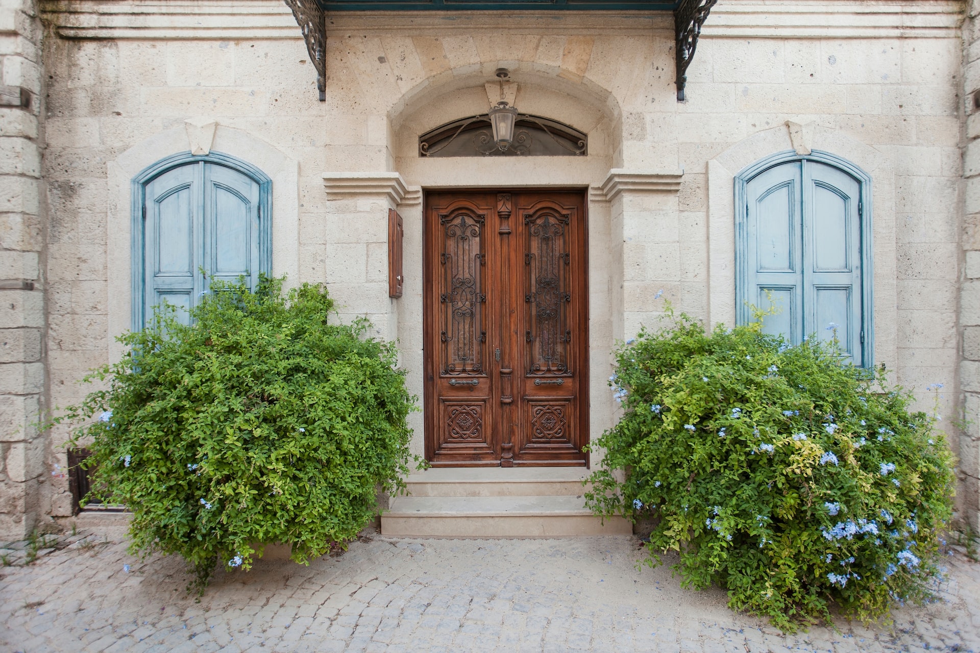 a sturdy entrance to a house