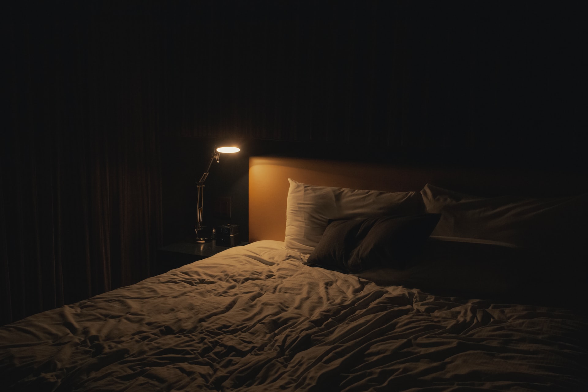 nightlight on beside a new mattress
