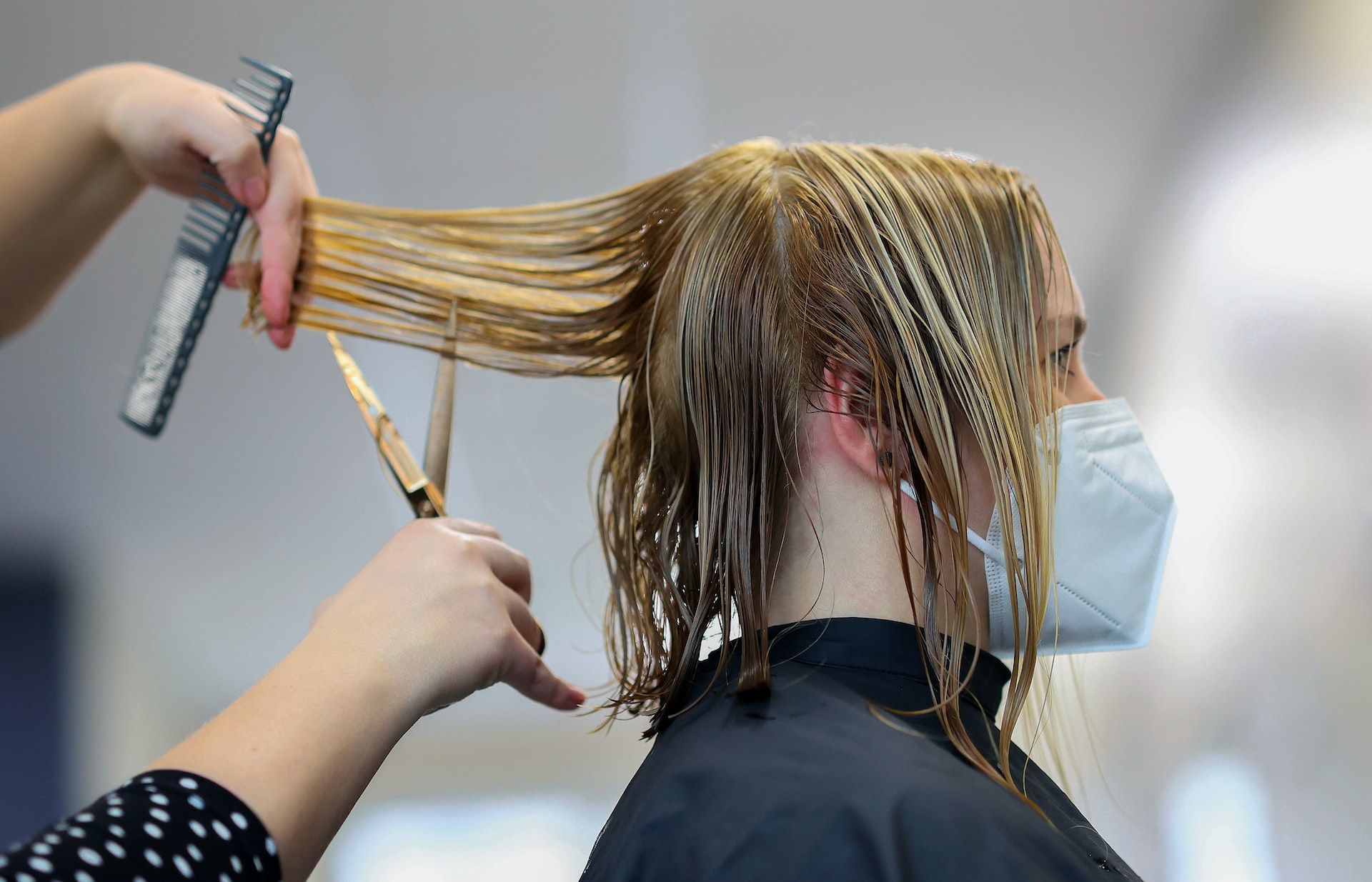 person getting their hair cut