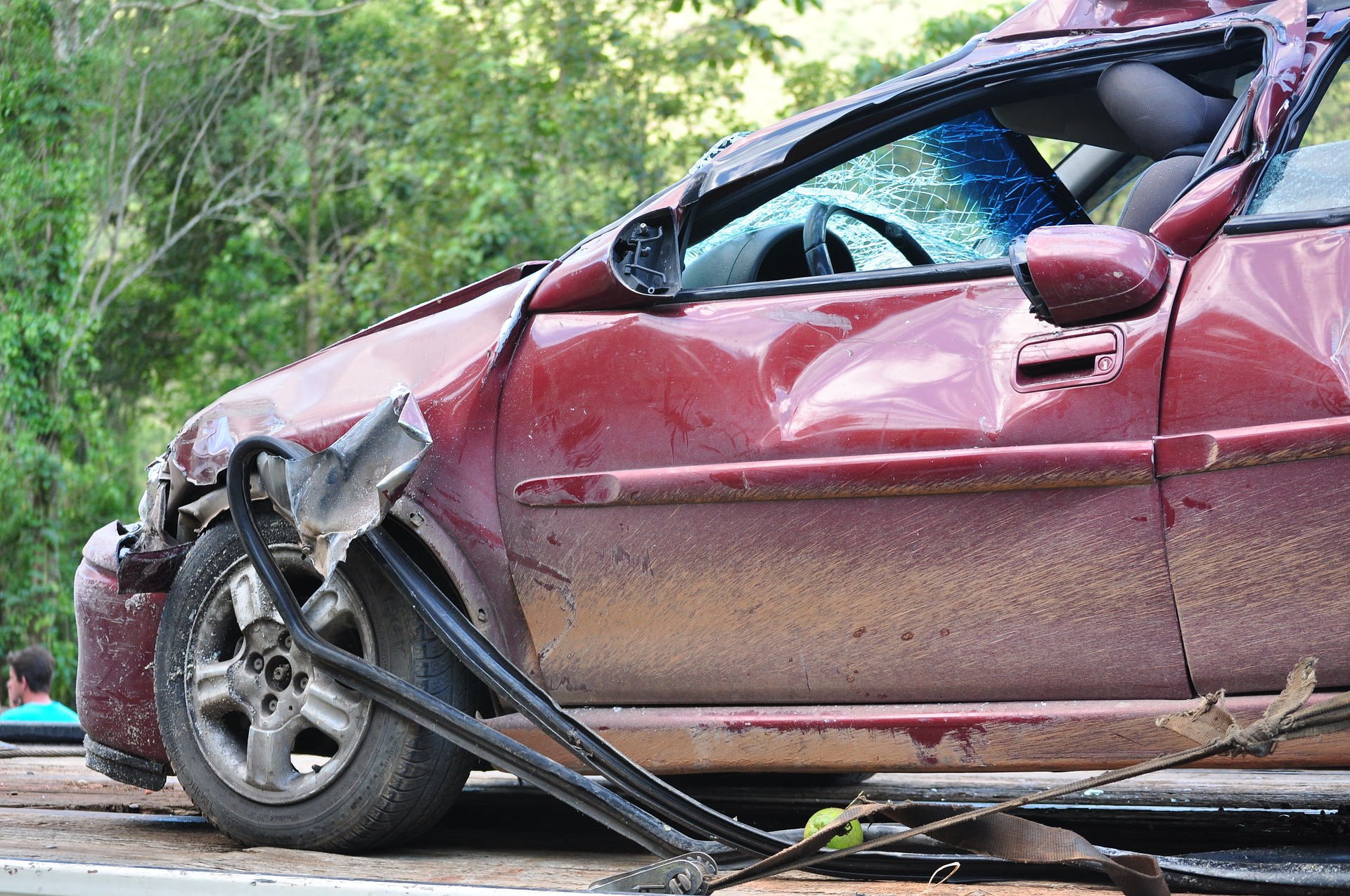 front end accident on a car