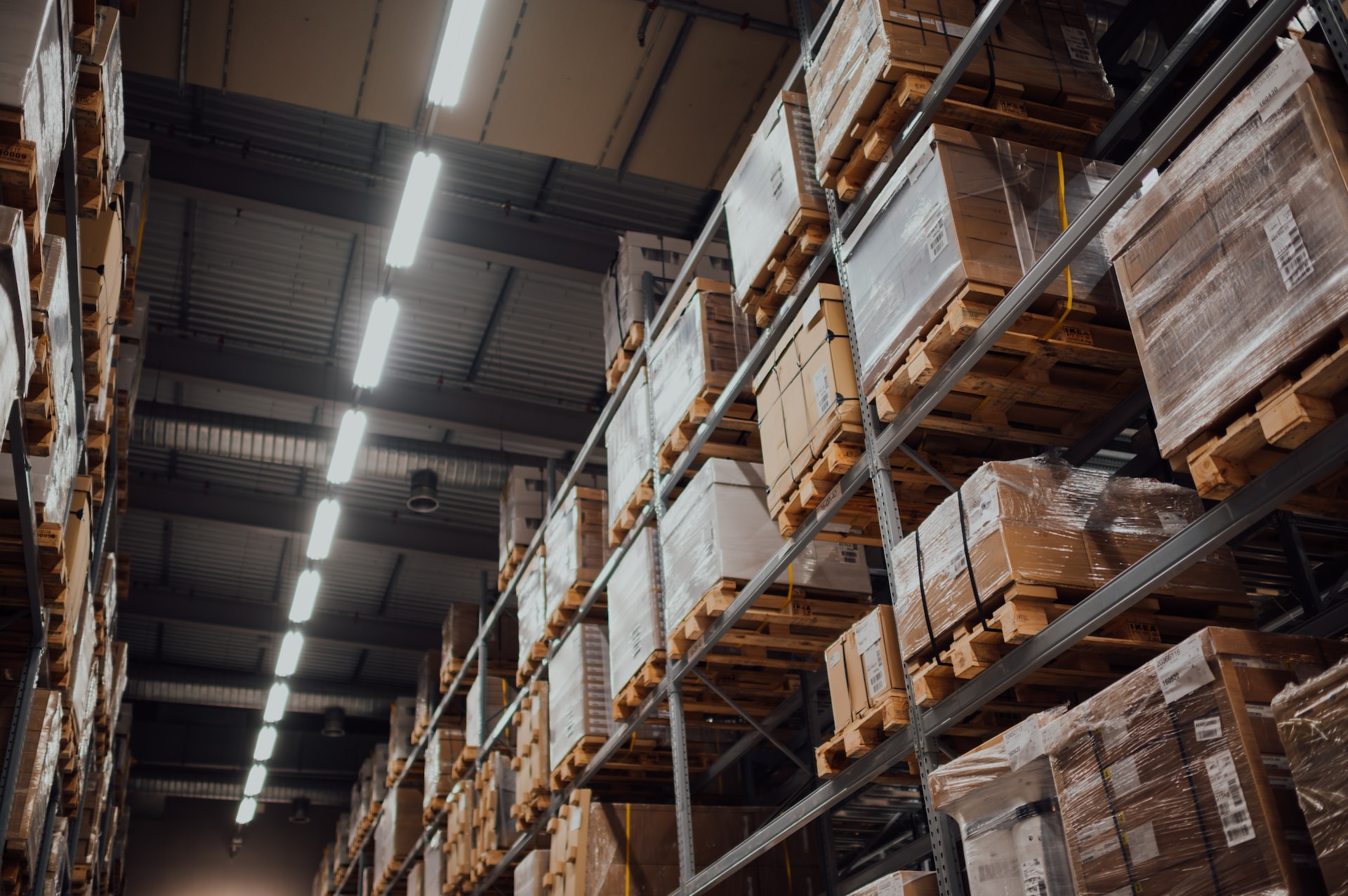 pallets in a warehouse