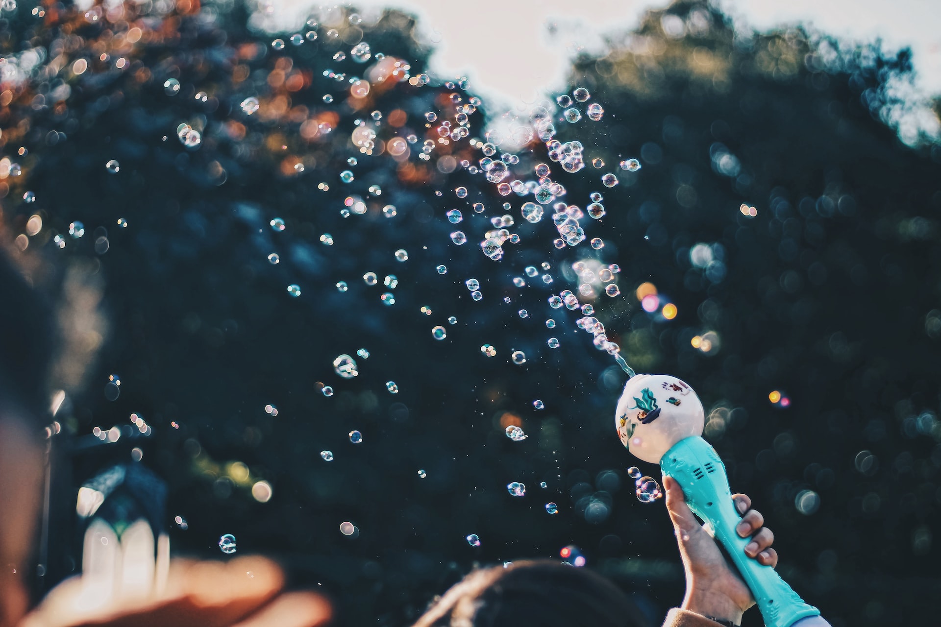 bubbles going into the air