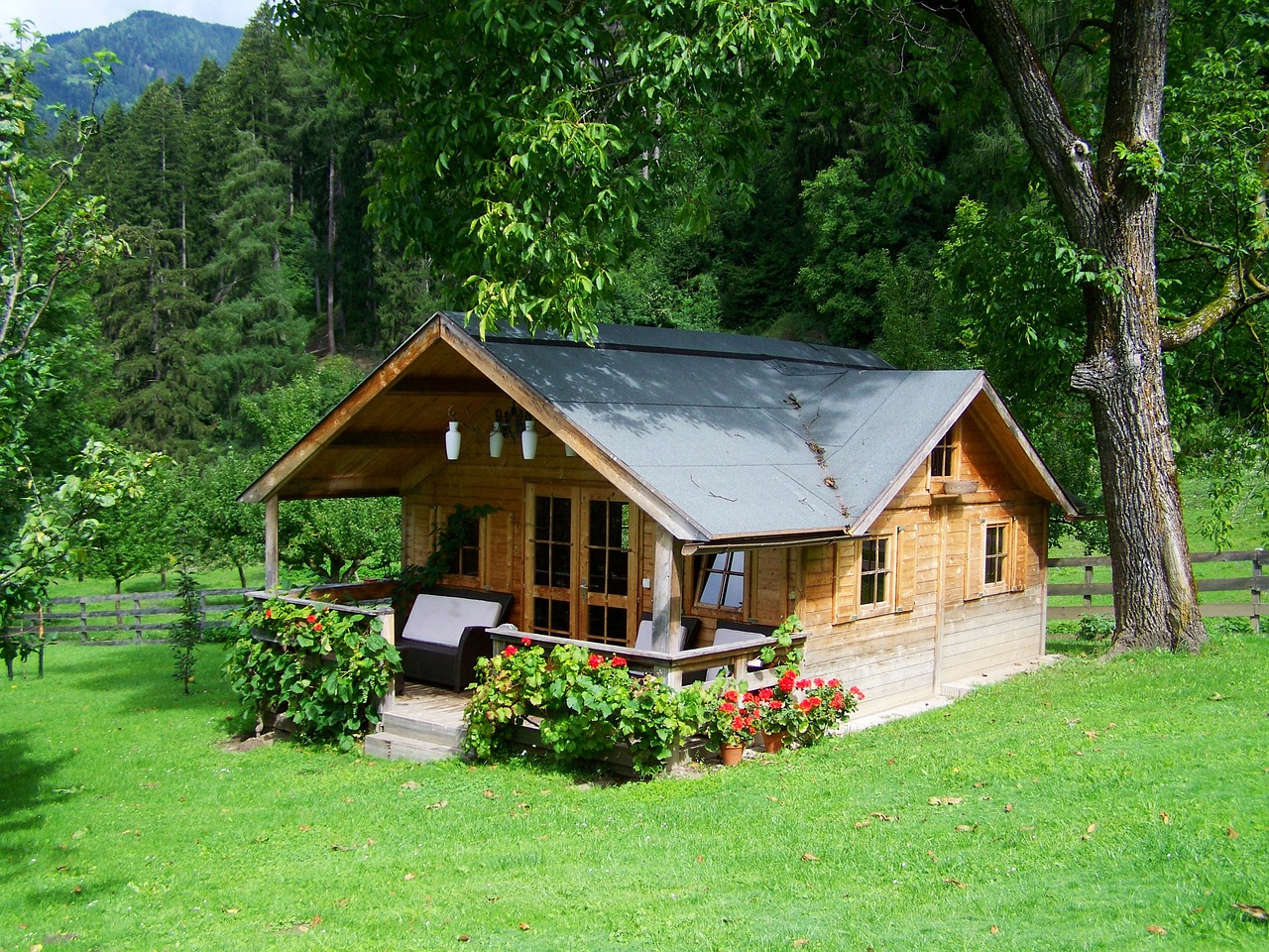 small log cabin
