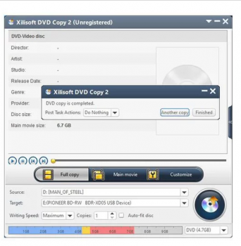 Xilisoft DVD Copy software screenshot
